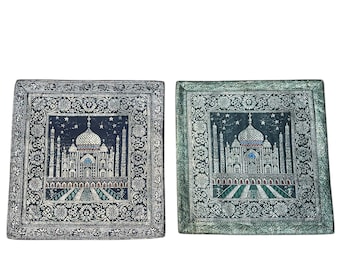 Tapiz vintage del Taj Mahal, tapiz de pared de algodón indio