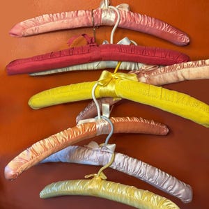 Vintage Satin Hangers, Set of 8