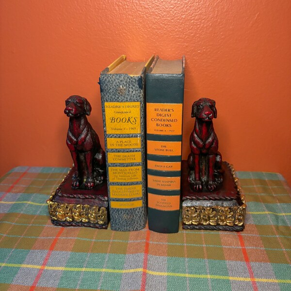 Vintage Bookends Labrador Etsy