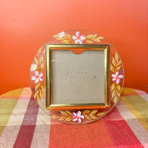 Hand-Painted Floral Picture Frame