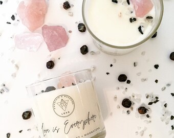 Love Crystal Intention Candle