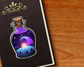Cosmic Forest in a Bottle Sticker| Halloween | Potions | Magic Sticker