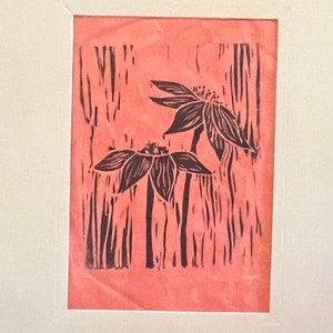 Linocut Coneflower Print