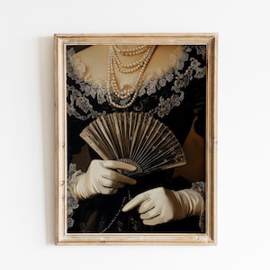 Princess-Baroque Wall Art,Goth Moody Dark Academia Decor,Renaissance Art Prints,Dark Moody Antique Art,Victorian Woman,Victorian Dress Print
