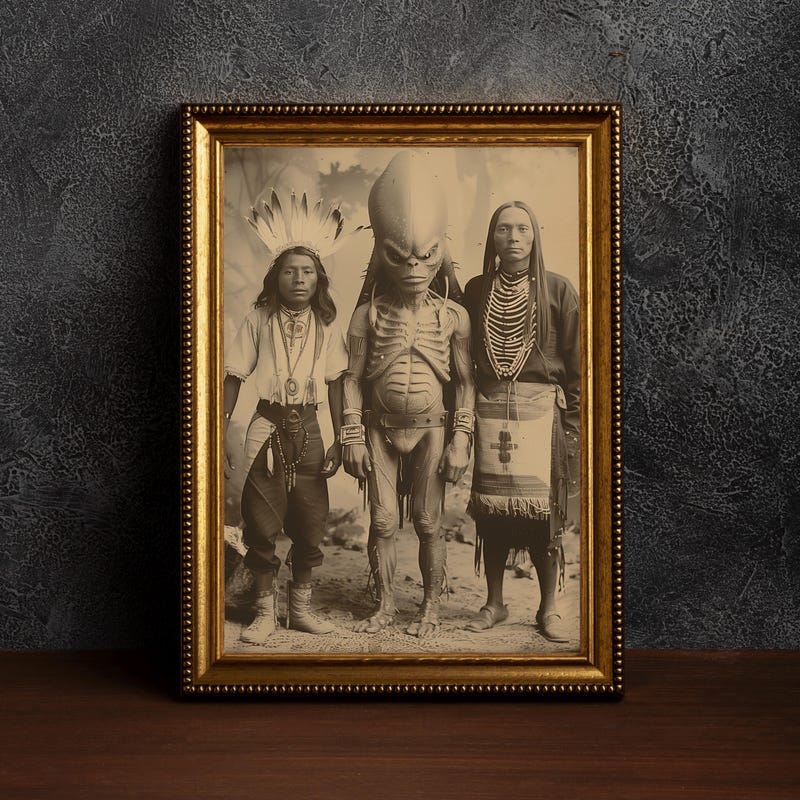 Alien Old Painting - Etsy