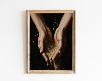 Human beings are stardust| Romatic Academia, Dark Academia Decor, Moody Portrait Painting, Maximalist Decor,Antique Artwork- Single Poster