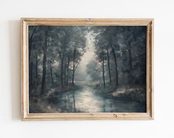 Antique Moody Charcoal Tree,Vintage Art Prints,Tree Sketch,Brown Dark Wall Art,Moody Dark Academia,Vintage Forest Landscape,Rustic Artwork