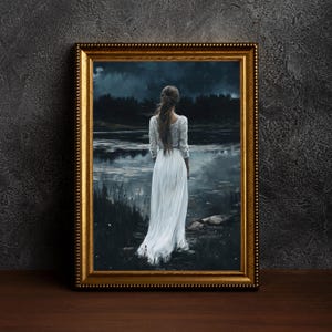The Lake-Baroque Wall Art,Goth Moody Dark Academia Decor,Renaissance Art Prints,Dark Moody Antique Art,Dark Decor Aesthetic,Dark Cottagecore