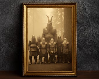 Giant Vikings - Dark Academia Vikings Poster, Viking Print, Norse Art, Gothic Viking Wall Art, Old Norse,Nordic Decor,Vintage Vikings Prints