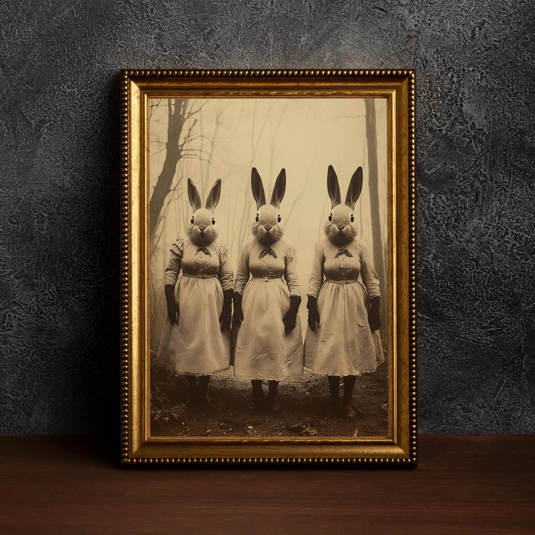 Rabbit Cult of the Forest -dark Academia Print,vintage Gothic Prints ...
