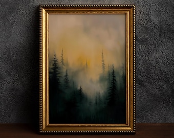 Antique Moody Forest Tree,Vintage Art Print,Tree Sketch,Brown Dark Wall Art,Moody Dark Academia,Vintage Forest Landscape,Rustic Tree Artwork