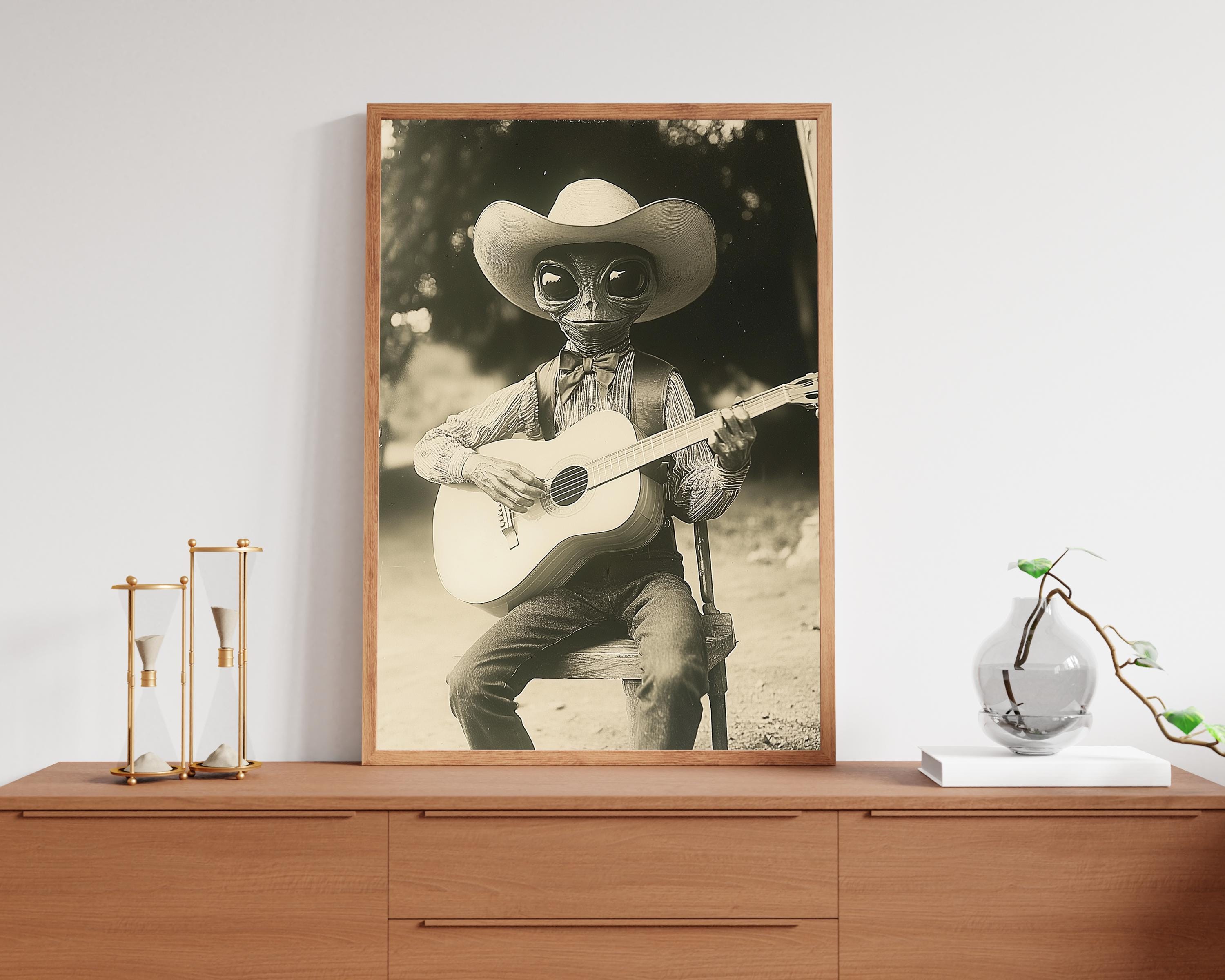 WESTERN Alien Cowboy- Ufo Desert Prints,alien Cowboy,cowboy Western Art ...