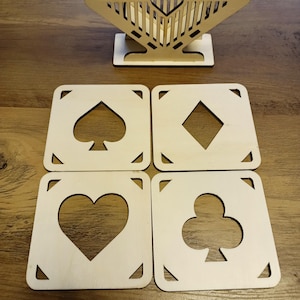Sous-verres en verre modernes hexagonaux, ronds et carrés, motif cartes de poker, ensemble de porte-boissons, sous-verres en bois de casino