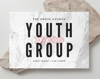 Youth Group Flyer, Youth Group Invite Card, Church Youth Event Invite, Young People Fellowship Invite, Editable Template, Digital Download