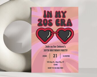 In My Birthday Era Invite, In My 20s Era Invite, 20th Birthday Invite, Swiftie Party Invite, DIY Invite, Digital Download Invite, Canva