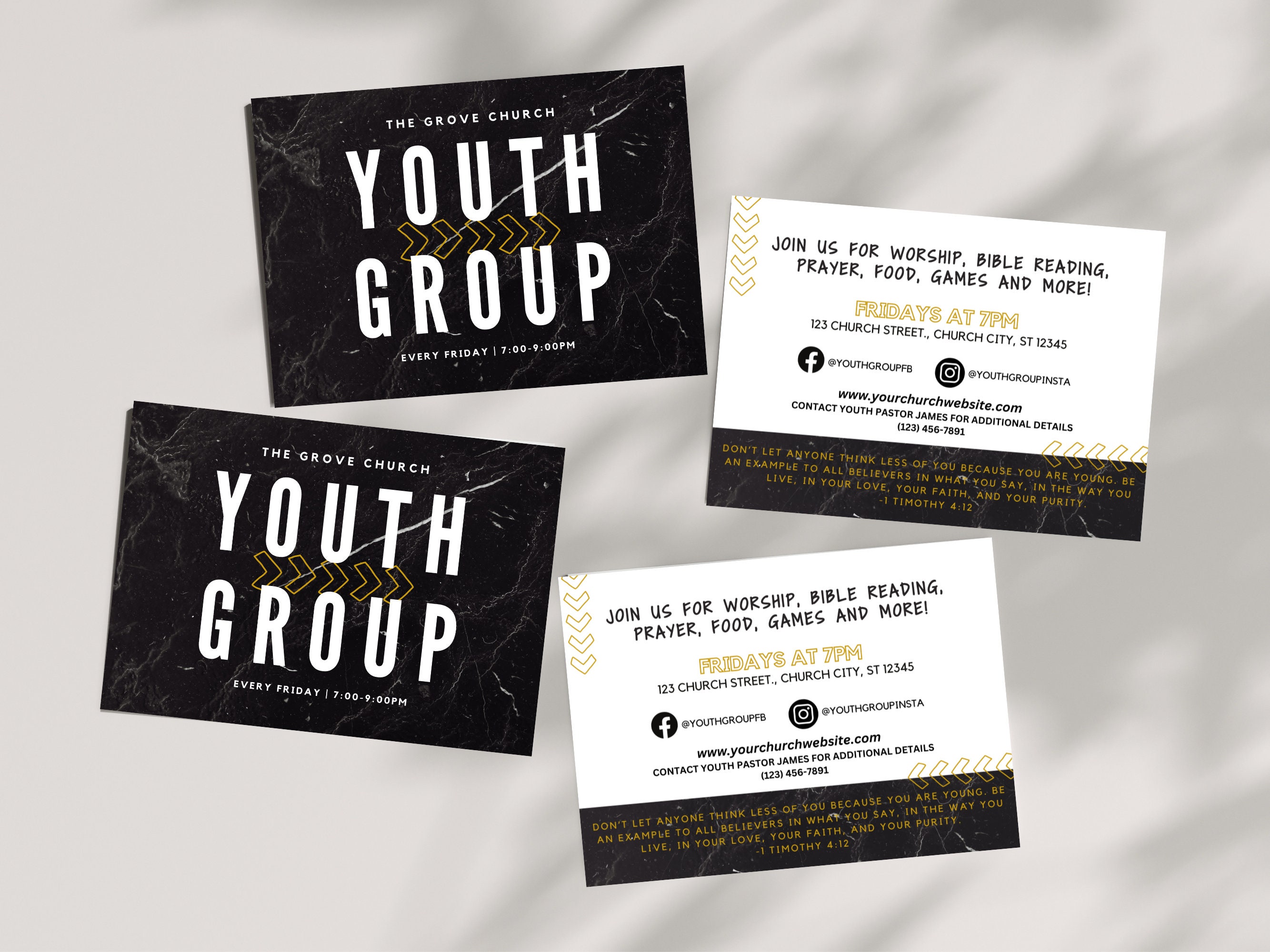 Youth Group Flyer, Youth Group Invite Card, Church Youth Event Invite
