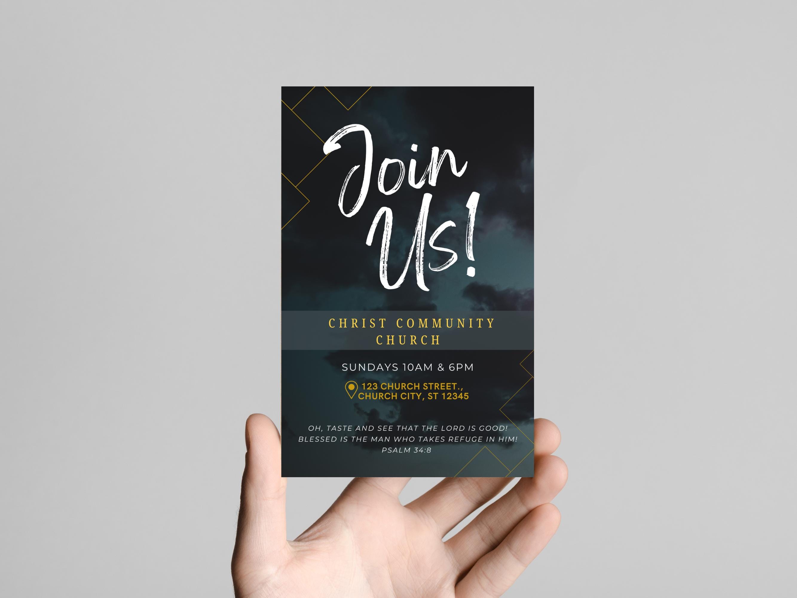 Join Us Church Invite Flyer, Church Outreach Invite, Modern Church ...