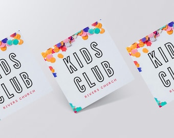 Kids Ministry Church Invitation, Children's Group Flyer Card, Editable Canva Template
