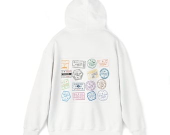Travel for Life Sudadera con capucha unisex de mezcla pesada