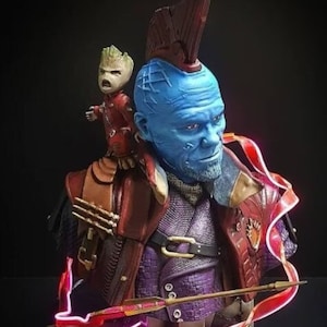 Resin 3D gedruckt Yondu Groot Diorama Büste Guardians of the Galaxy Miniatur handbemalt | 8K Resin Drucke | Miniaturen | TableTop - STL