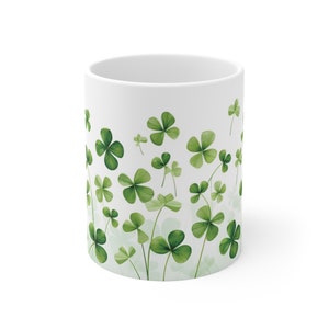 Shamrock Serenade, Coffee Mug, Tea Mug, Unique mug, St. Patrick Mug, St. Patrick, Luck of the Irish, something Green, Ceramic Mug 11oz image 3