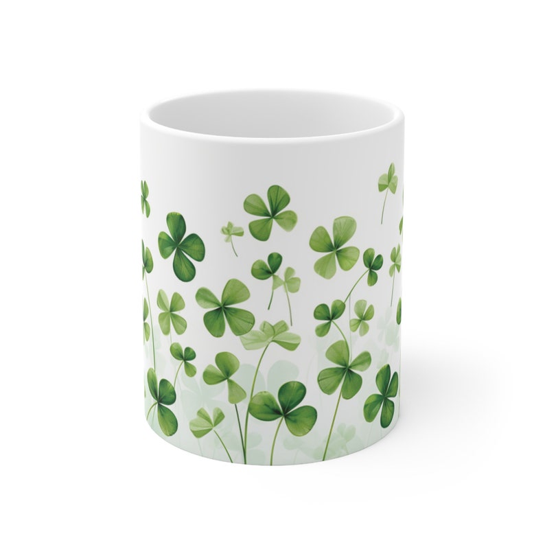 Shamrock Serenade, Coffee Mug, Tea Mug, Unique mug, St. Patrick Mug, St. Patrick, Luck of the Irish, something Green, Ceramic Mug 11oz image 3