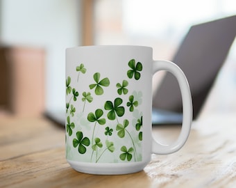 Shamrock Serenade, Coffee Mug, Tea Mug, Unique mug, St. Patrick Mug, St. Patrick, Luck of the Irish, something Green, Ceramic Mug 15oz