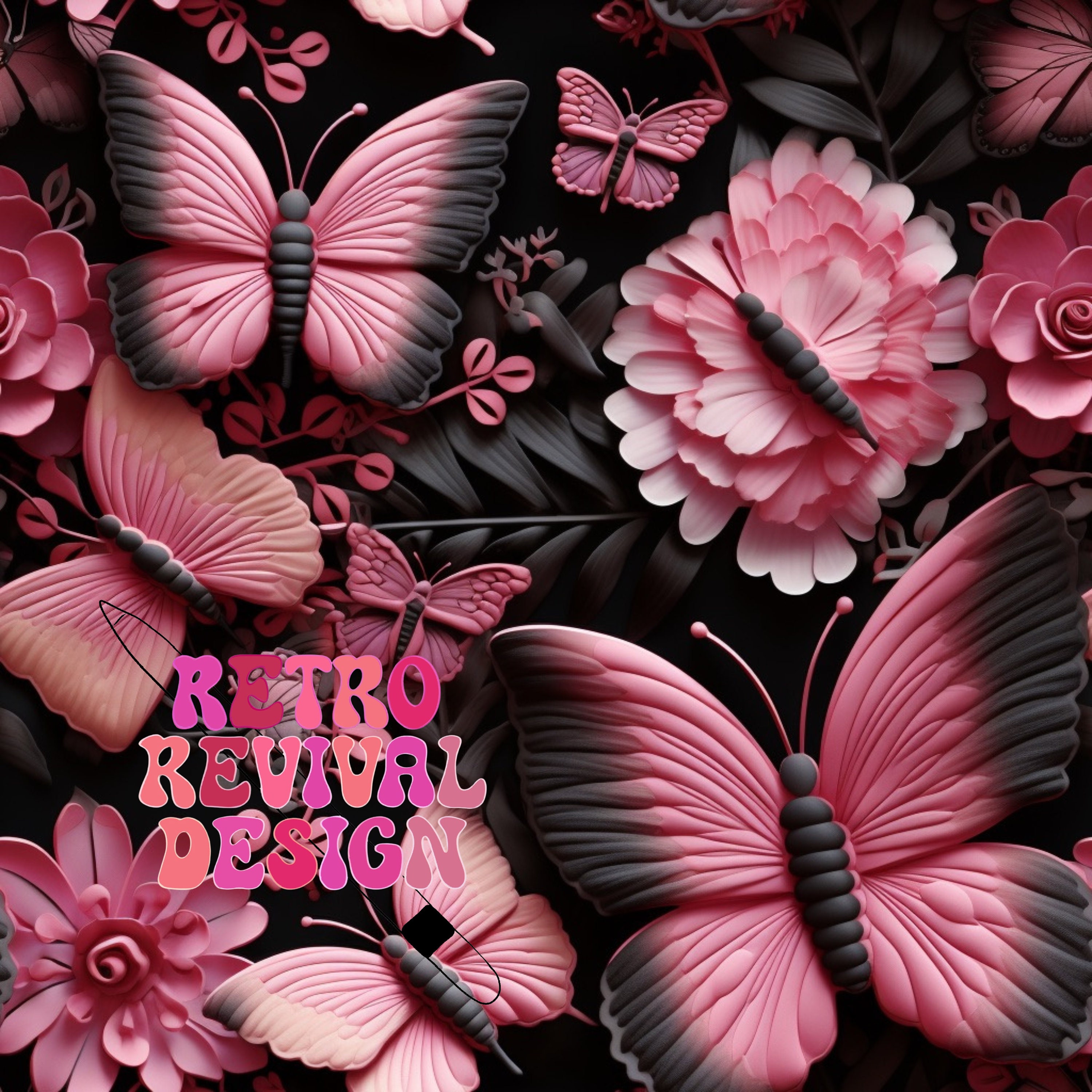 Pink Butterfiles Seamless File