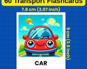 60 Transport Flashcards: English Learning for Preschool ESL (Digital Download)