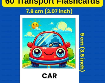 60 schede didattiche sui trasporti: apprendimento dell'inglese per la scuola materna (download digitale)