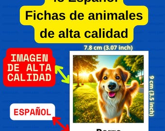 Schede didattiche sugli animali in spagnolo: apprendimento bilingue per bambini (download digitale)