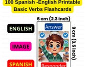 Spanish English Verbs Flashcards: Bilingual Learning for Kids (Printable)