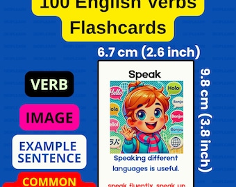 Flashcard sui verbi inglesi: apprendimento dell'inglese come seconda lingua per i più piccoli (stampabile)