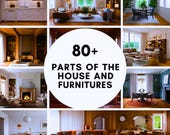 Parts of the House and Furniture Flashcards: ESL Vocabulary Set (Printable PDF)