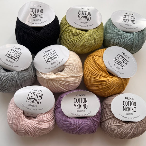 DROPS Cotton Merino, wool,  cotton, extra fine merino, yarn, wool yarn, knitting yarn, crochet yarn.