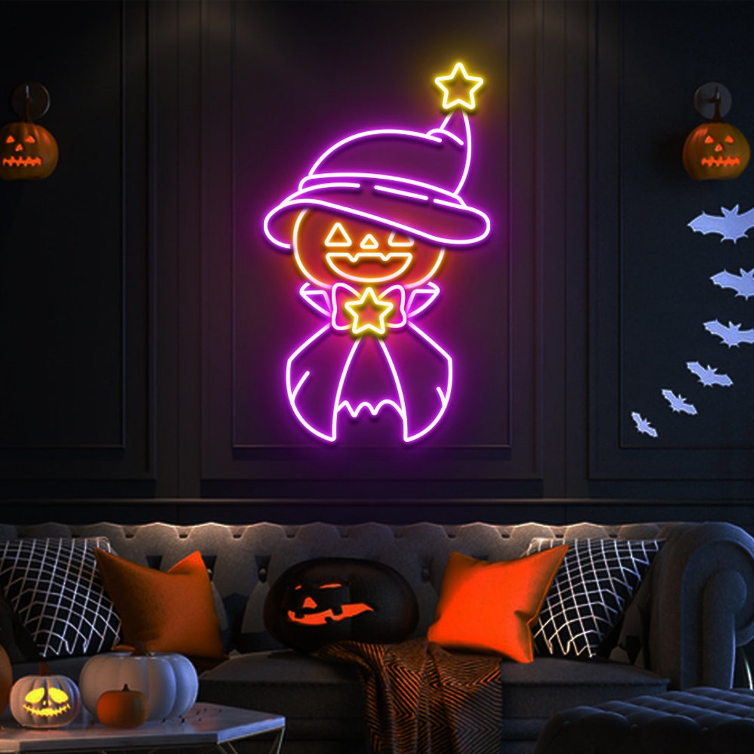 Pumpkin Neon Sign Halloween Pumpkin Halloween Wall Decor Etsy