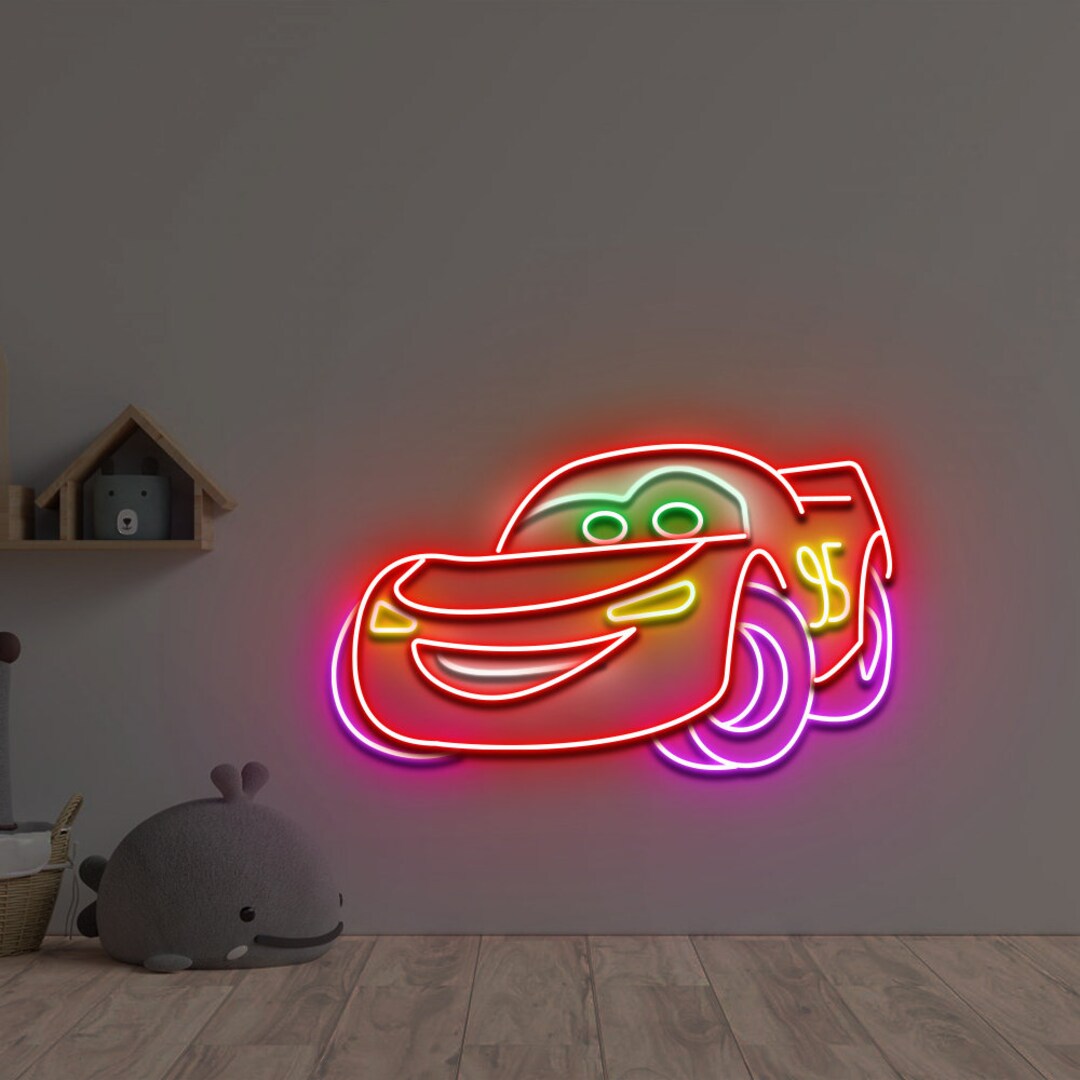 Cars Lightning Mcqueen Neon Sign Custom Size and Color Neon Etsy