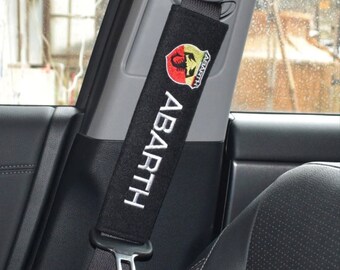 New  Fiat Abarth Fender *2 Seat Belt Cover + Free Abarth badge sticker Emblem