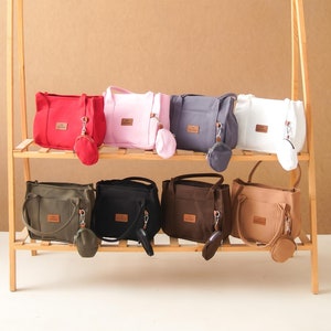 Mini Tote Bag, Canvas Small Purse, Crossbody Small Purse, Medium Tote Bag, Small Handbag, Tote With Zipper, Tote With Pocket, Back To School