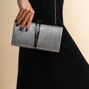 Silberne Clutch Tasche - Silberne Clutch Geldbörse - Silberne Abendtasche - Silberne Kupplung Für die Hochzeit - Glänzende Abendtasche - Silberne Cocktailhandtasche