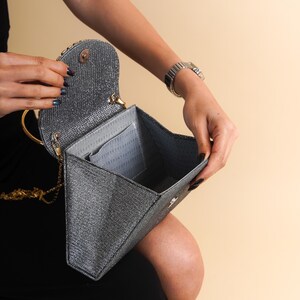 Gray evening bag sales