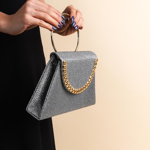 Grey Evening Bag Grey Bag Gunmetal Clutch Glitter Clutch Bag Dark Silver Clutch Bag Wedding Clutch Bag Prom Clutch Bag Etsy