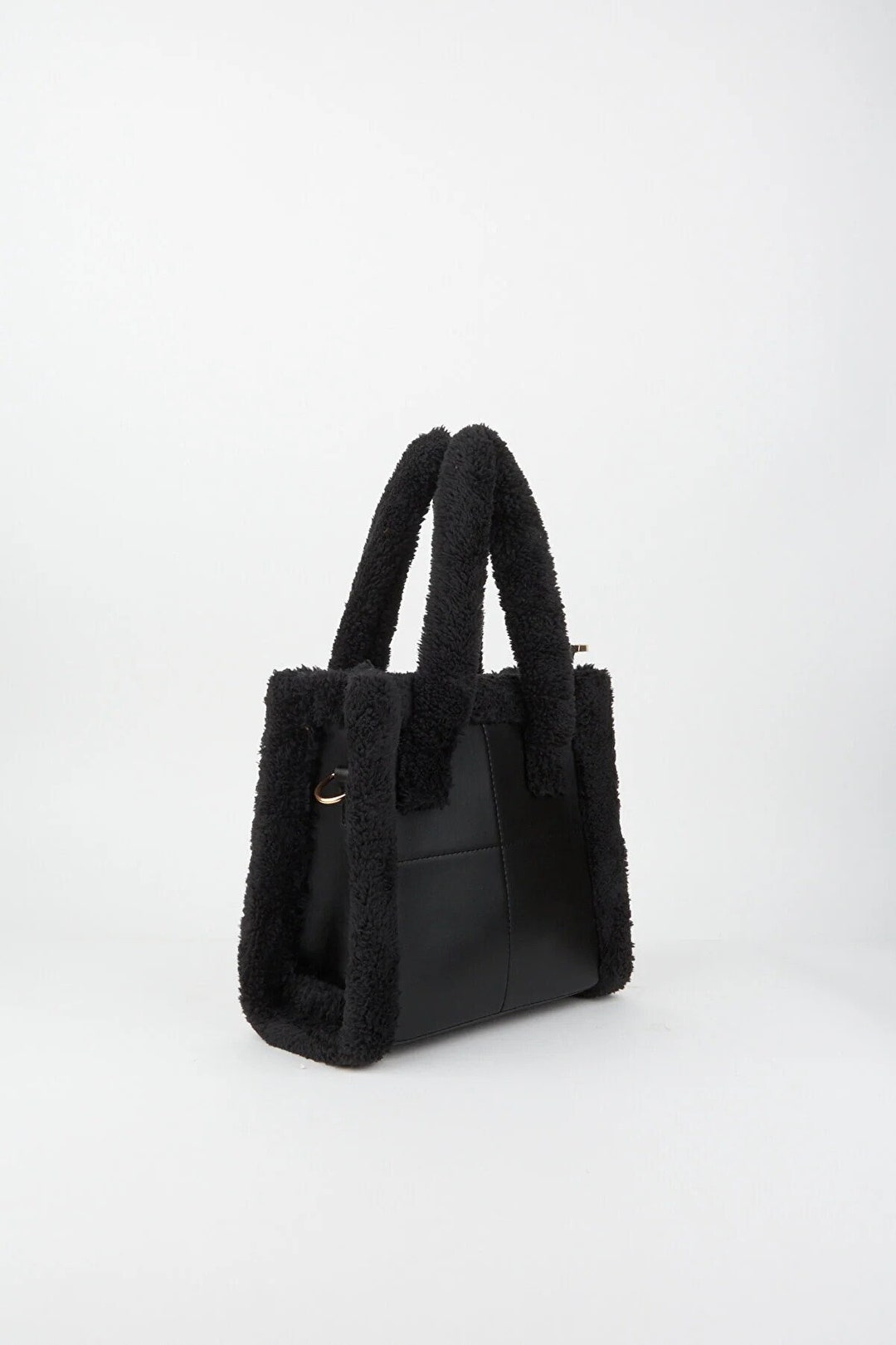 Black Fur Bag Black Faux Fur Bag Black Fur Tote Handbag Faux Fur Purse
