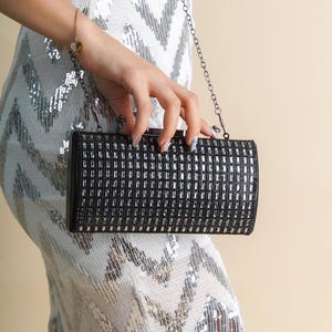 Black Evening Bag - Black Clutch Purse - Black Evening Clutch - Formal Clutch - Sequin Clutch Bag - Small Evening Bag - Women Evening Clutch
