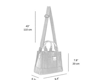 ★TOUT Y EST★ GNRL Mini Canvas Tote Bag KHAKI WBD2L92509 WB Mini Canvas Tote Bag - Natural White/Natural Grey