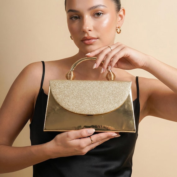 clutch for formal dress PourVous Lame Metal Clutch Bag Formal Dress Party Dress 20s 30s 40s main image 0