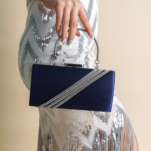 Navy evening clutch purse hotsell