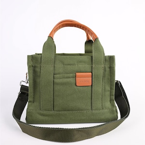 Small Patti Coated Canvas Top Handle Bag
