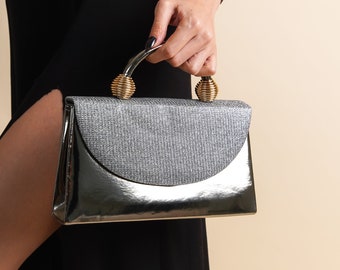 Evening Bags - Evening Clutch - Party Bag - Clutch Bag Evening - Clutches And Evening Bags - Evening Bags For Women - Silver Leather Clutch