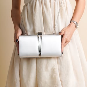 White Evening Bag - White Clutch Bag - Women Clutch Bag - Small Clutch Purse-Clutch For Wedding Guest-Bridal Bag For Wedding Day-Prom Purse